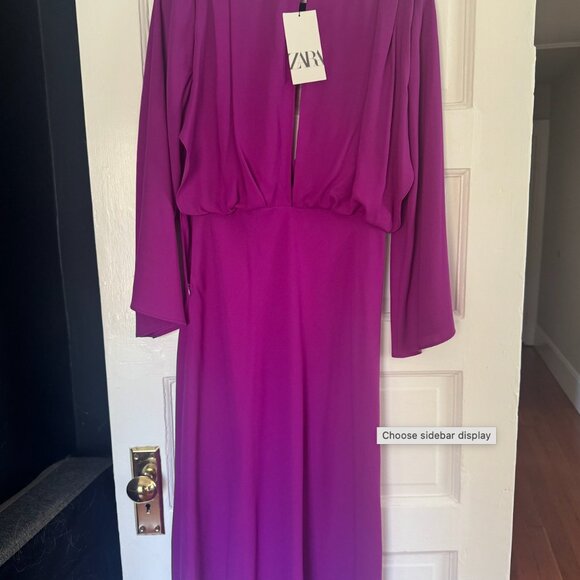 ZARA MIDI WRAP DRESS - L *NEW WITH TAGS* - Picture 6 of 6
